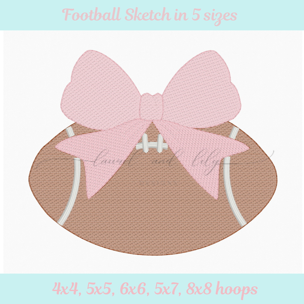 Football with pink bow
