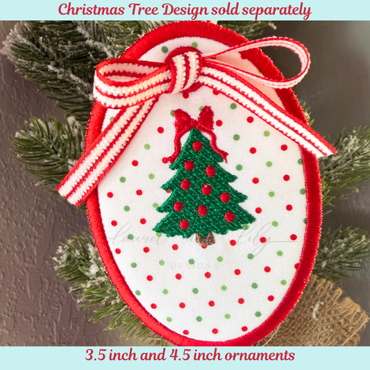 Oval Ornament In the Hoop Machine Embroidery Design, ITH Design, Oval Ornament Only, Designs on Ornament sold separately (Digital Download)