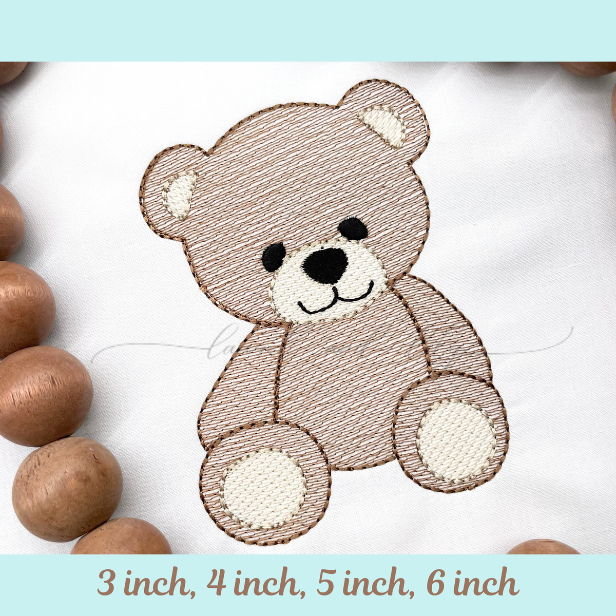 Teddy Bear Sketch Embroidery Design, Machine Embroidery Design, Bear Sketch Stitch (Digital Download)