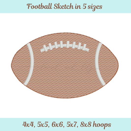 Football Sketch Embroidery Design for Machine Embroidery, (Digital Download)