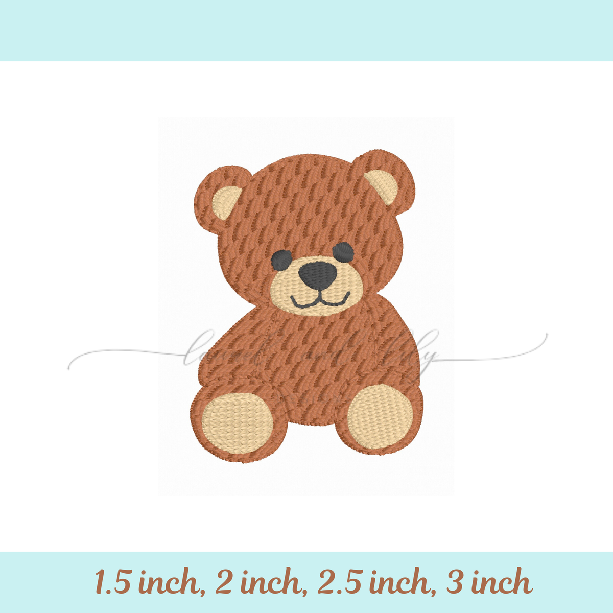 Teddy Bear Mini Fill Stitch Embroidery Design, Machine Embroidery Design (Digital Download)