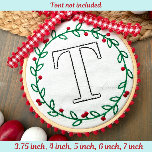 Berry Wreath Embroidery Frame, Monogram Frame, Machine Embroidery Design (Digital Download)