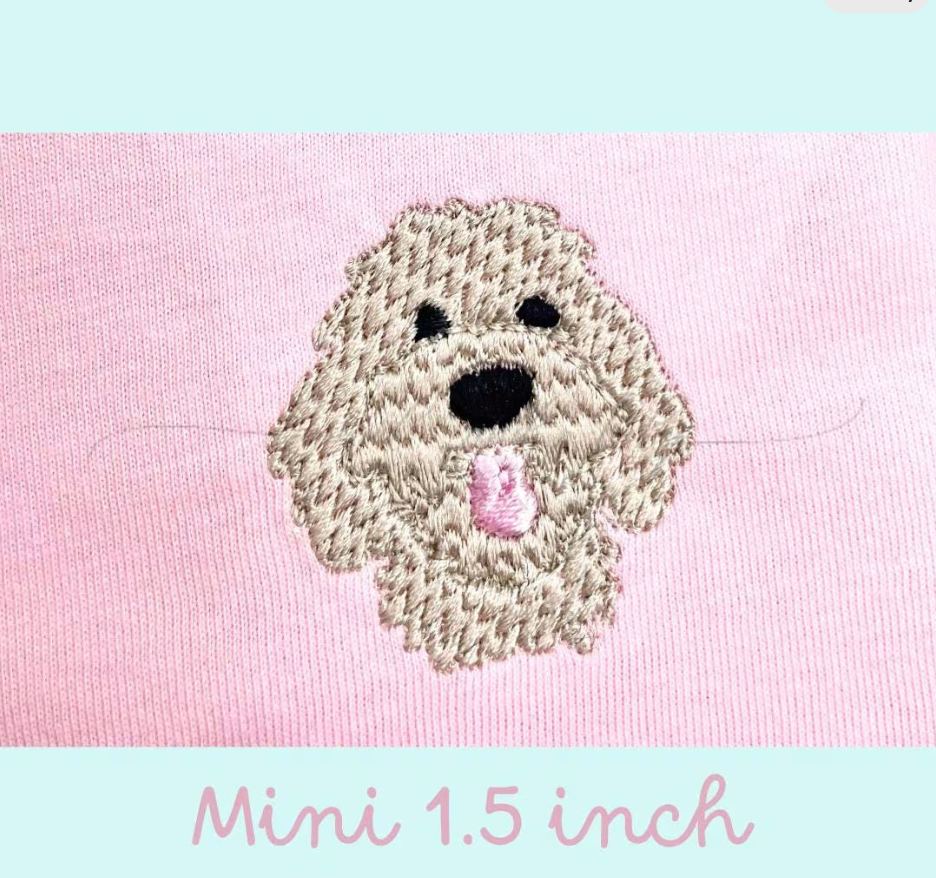 Mini Goldendoodle Embroidery Design, Machine Embroidery Design (Digital Download)