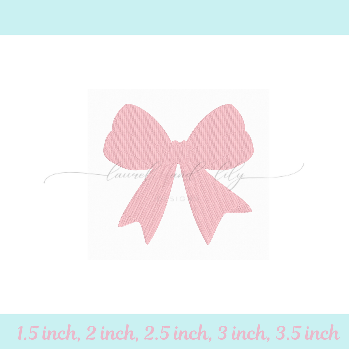 Harper Mini Bow Fill Stitch Embroider Design, Machine Embroidery Design (Digital Download)