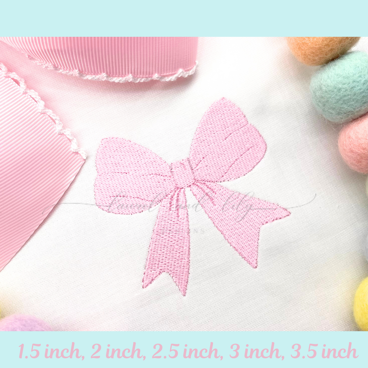 Harper Mini Bow Fill Stitch Embroider Design, Machine Embroidery Design (Digital Download)