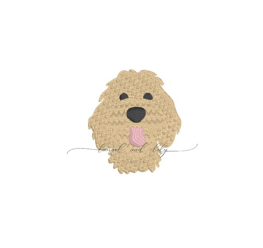 Mini Goldendoodle Embroidery Design, Machine Embroidery Design (Digital Download)